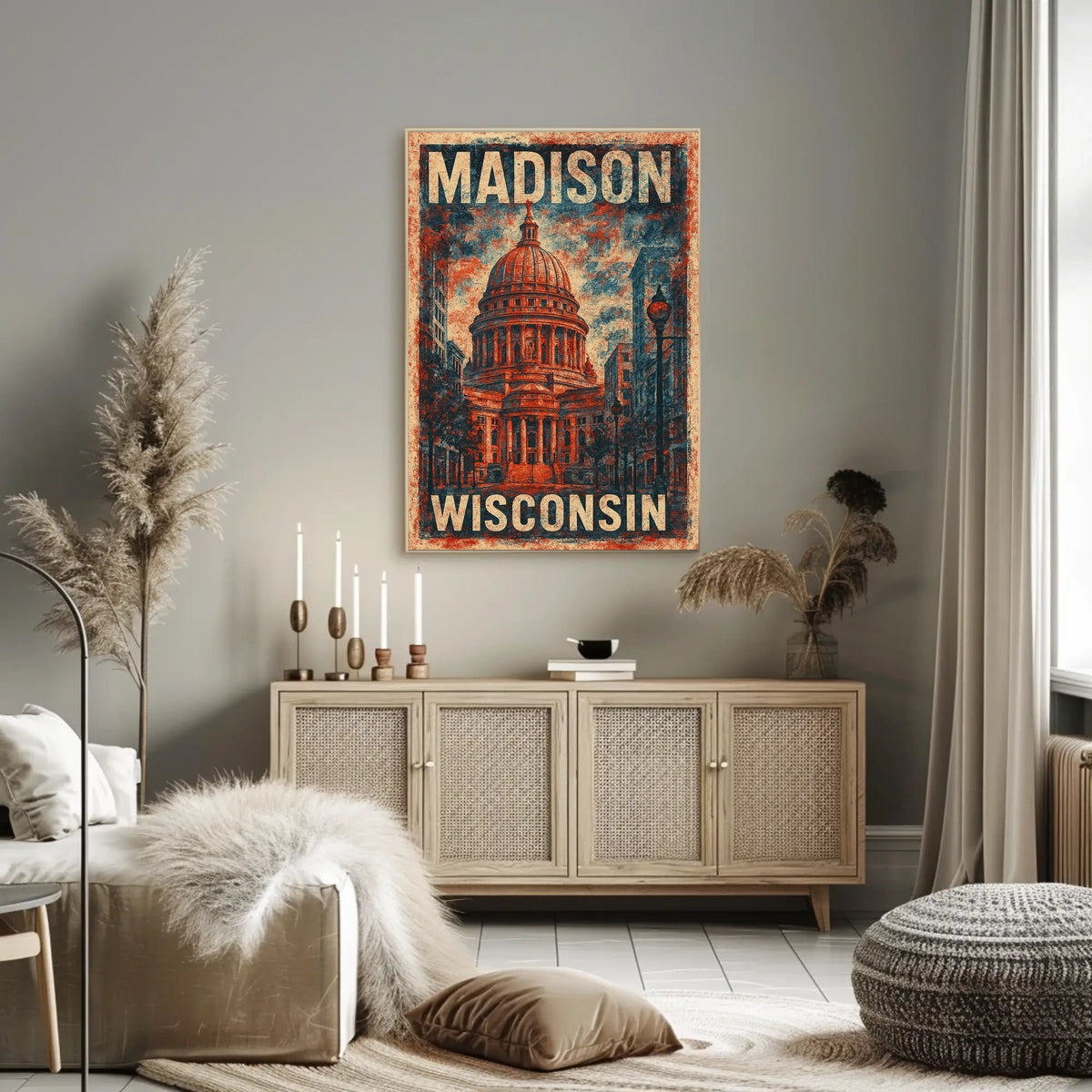 Madison Capitol Vintage Travel Poster