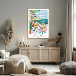 St. Tropez Sunlit Terrace Poster PosterGoat