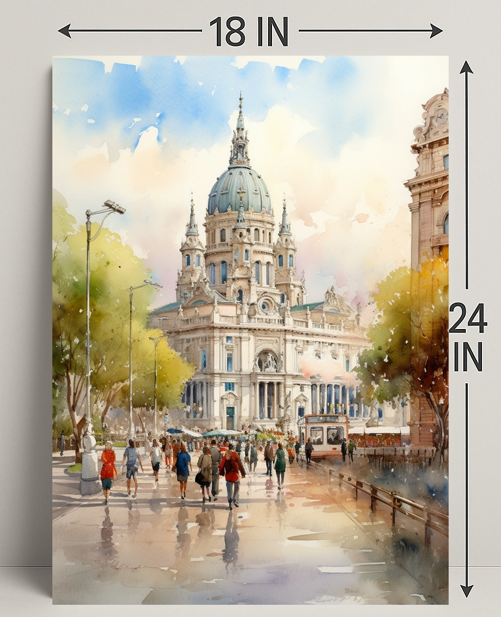 St. StephenS Basilica In Watercolor Poster