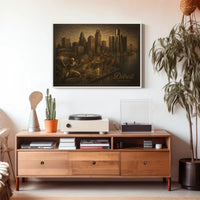 Detroit Skyline Urban Life Photography Realism Poster