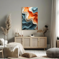 Abstract Flowing Curves Design Artistic Poster