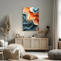 Abstract Flowing Curves Design Artistic Poster