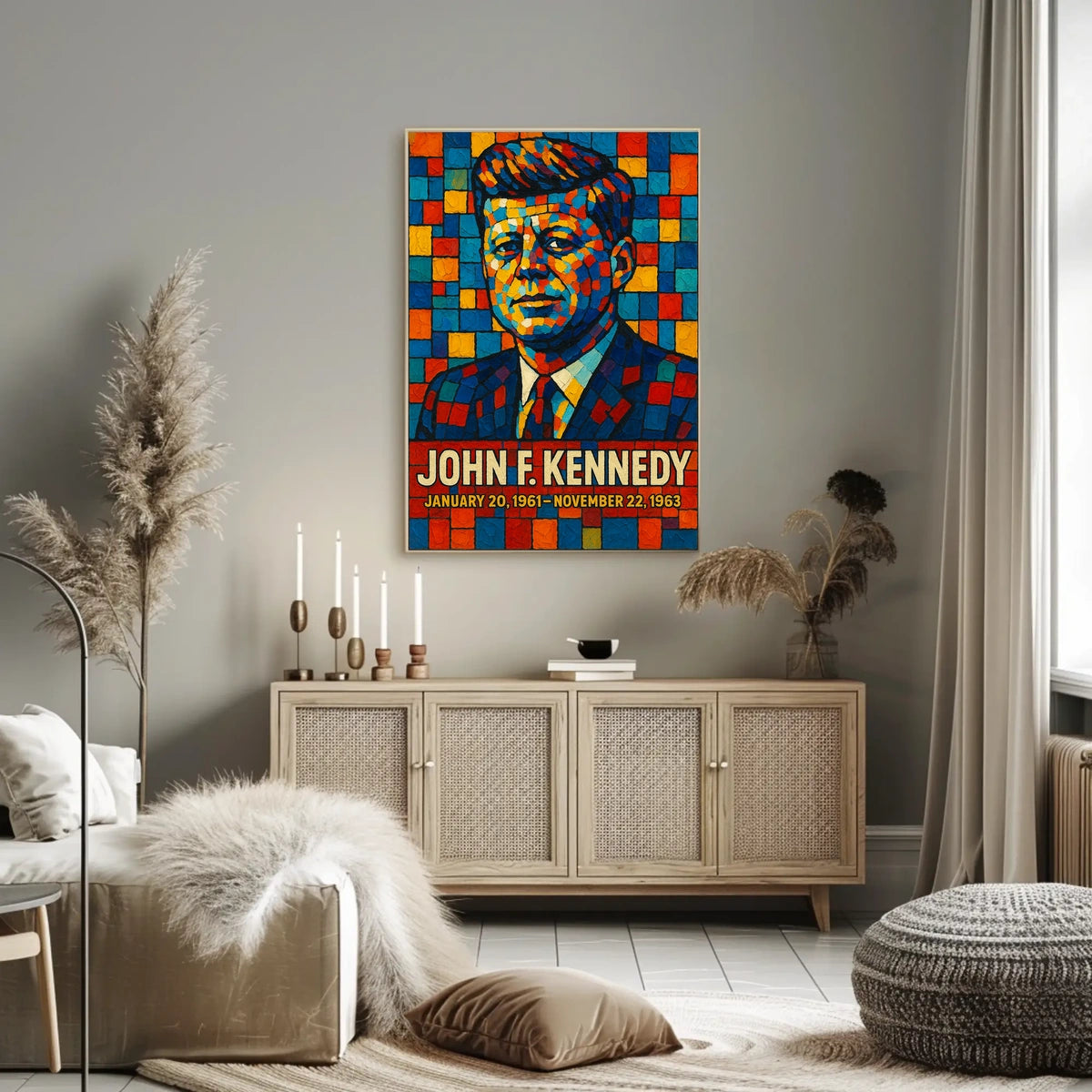John F. Kennedy A Colorful Tribute Poster