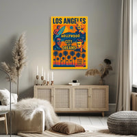 Vintage Hollywood Los Angeles Glamour Art Poster