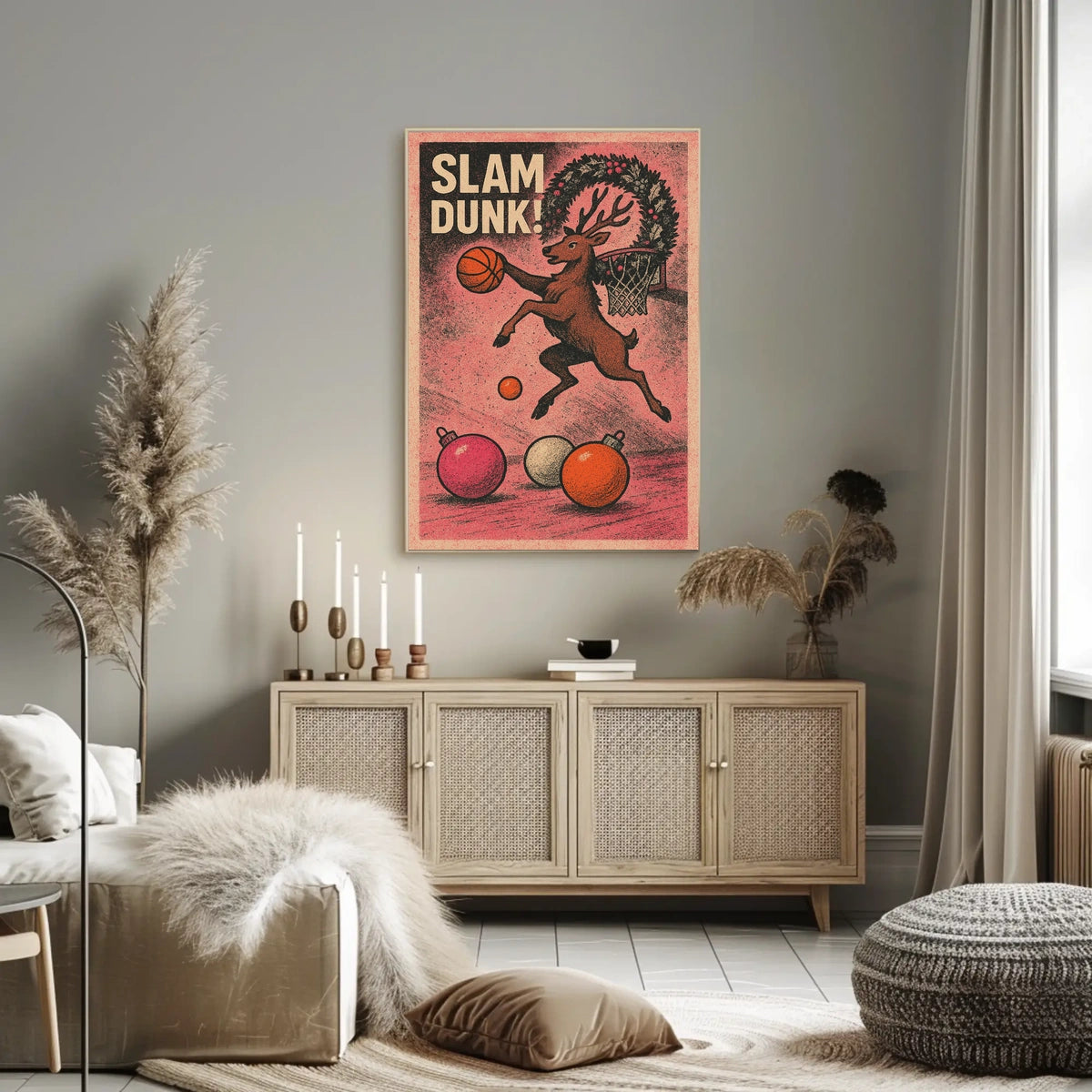 Slam Dunk Reindeer Poster