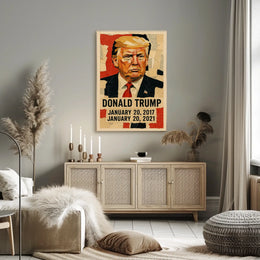 Donald Trump 45th President of the United States Layered paper Collage Poster