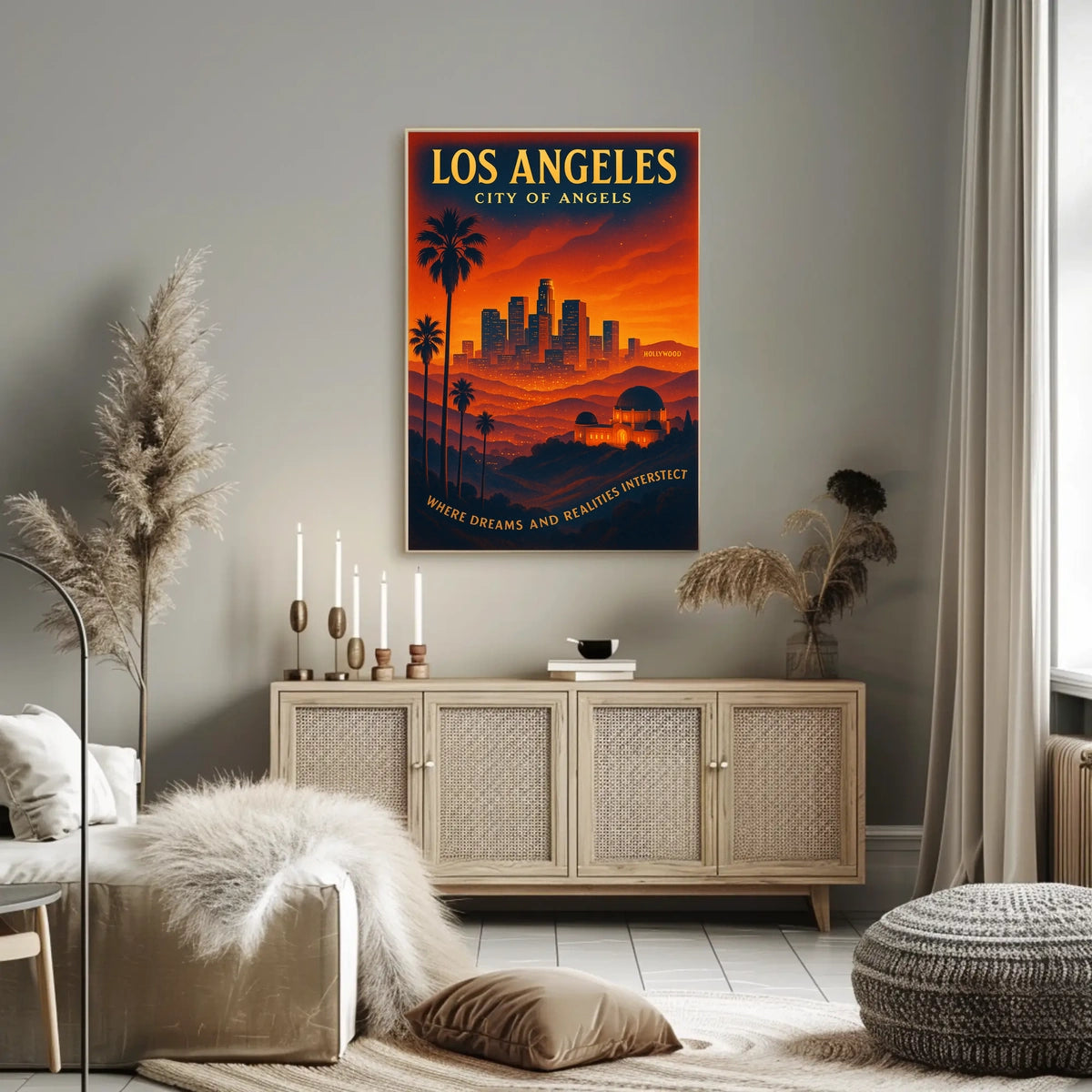 Los Angeles Dreams Retro Travel Poster Art