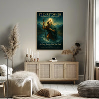 St. Christopher Guardian of Travelers Poster