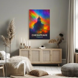 Chesapeake Virginia Scenic Travel Art Minimalist Realism Decor Souvenir Wanderlust Cityscape Inspiration Poster