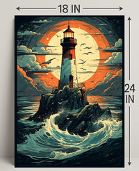 Lighthouse At Sea Poster PosterGoat
