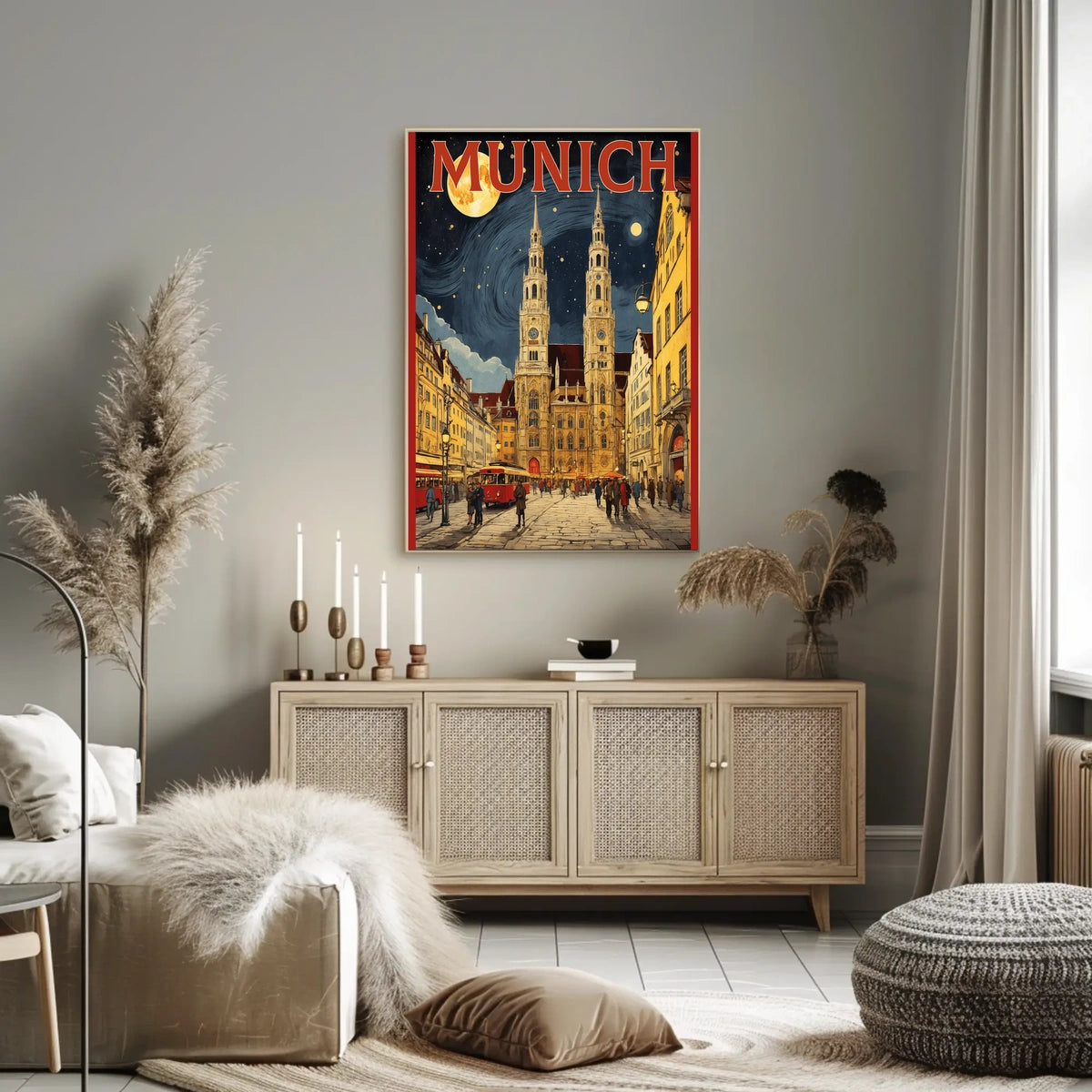 Munich Nightscape Poster