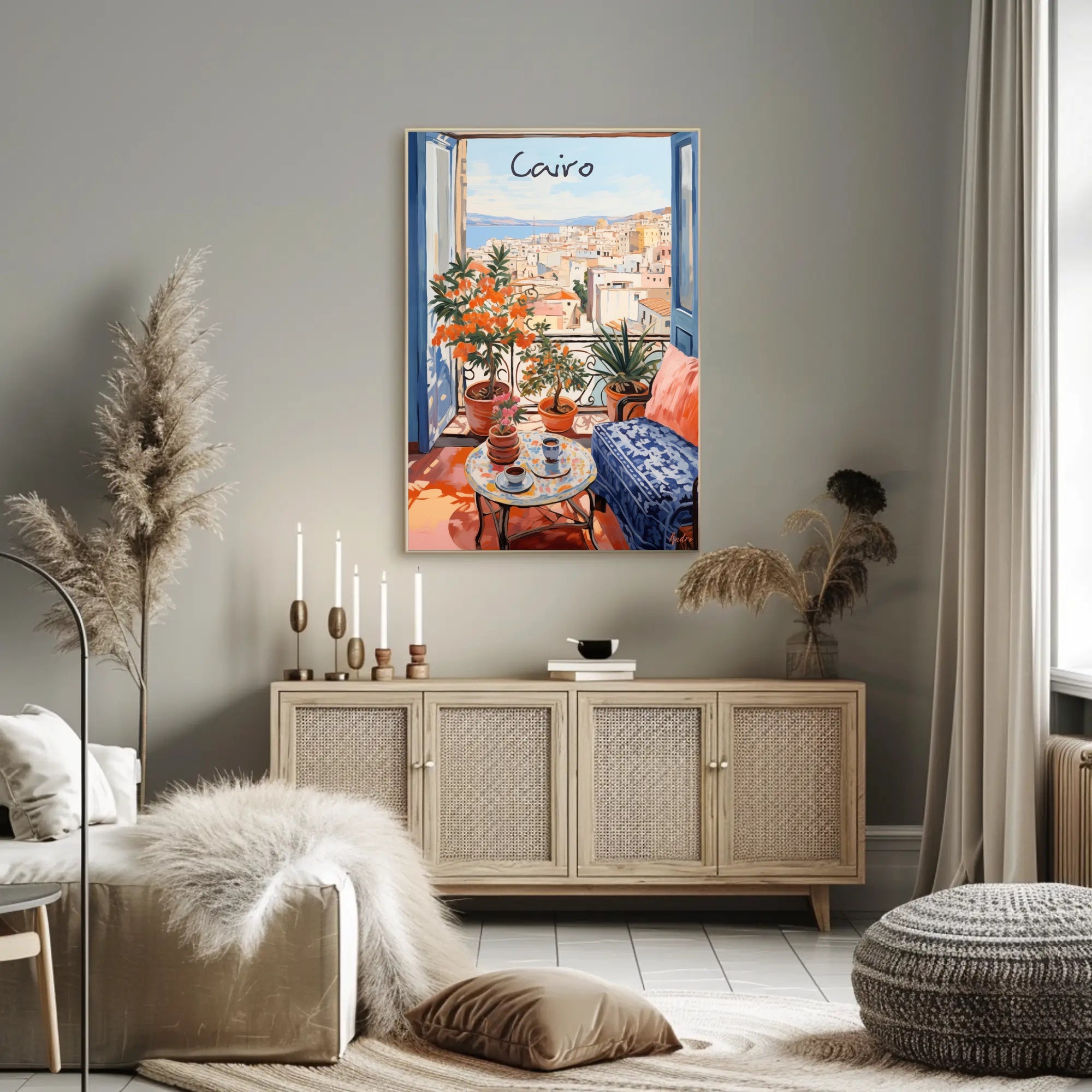 Tranquil Balcony in Cairo Poster