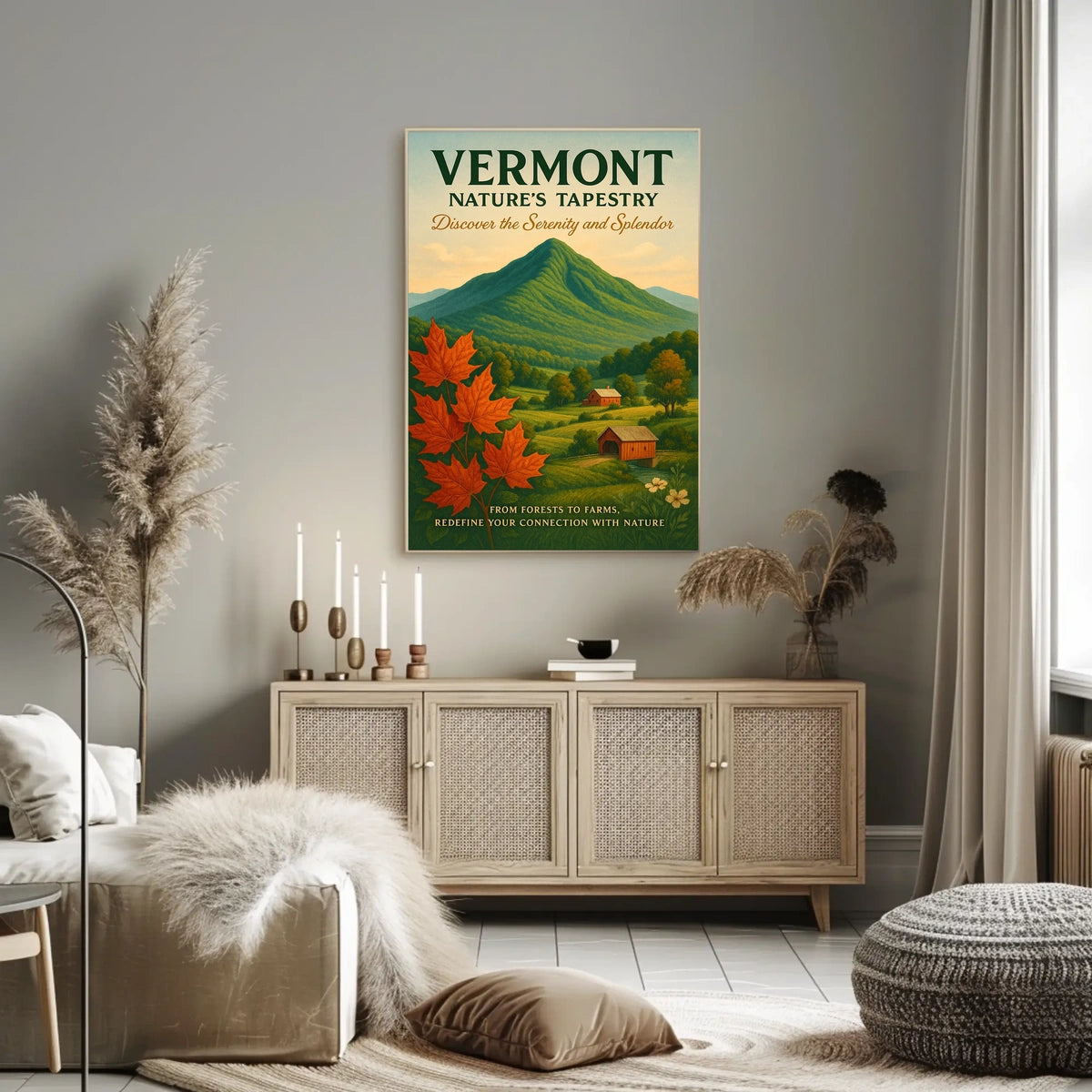 Vermont Nature Landscape Mountains Forests Poster