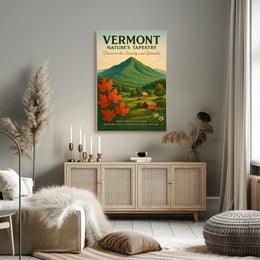 Vermont Nature Landscape Mountains Forests Poster
