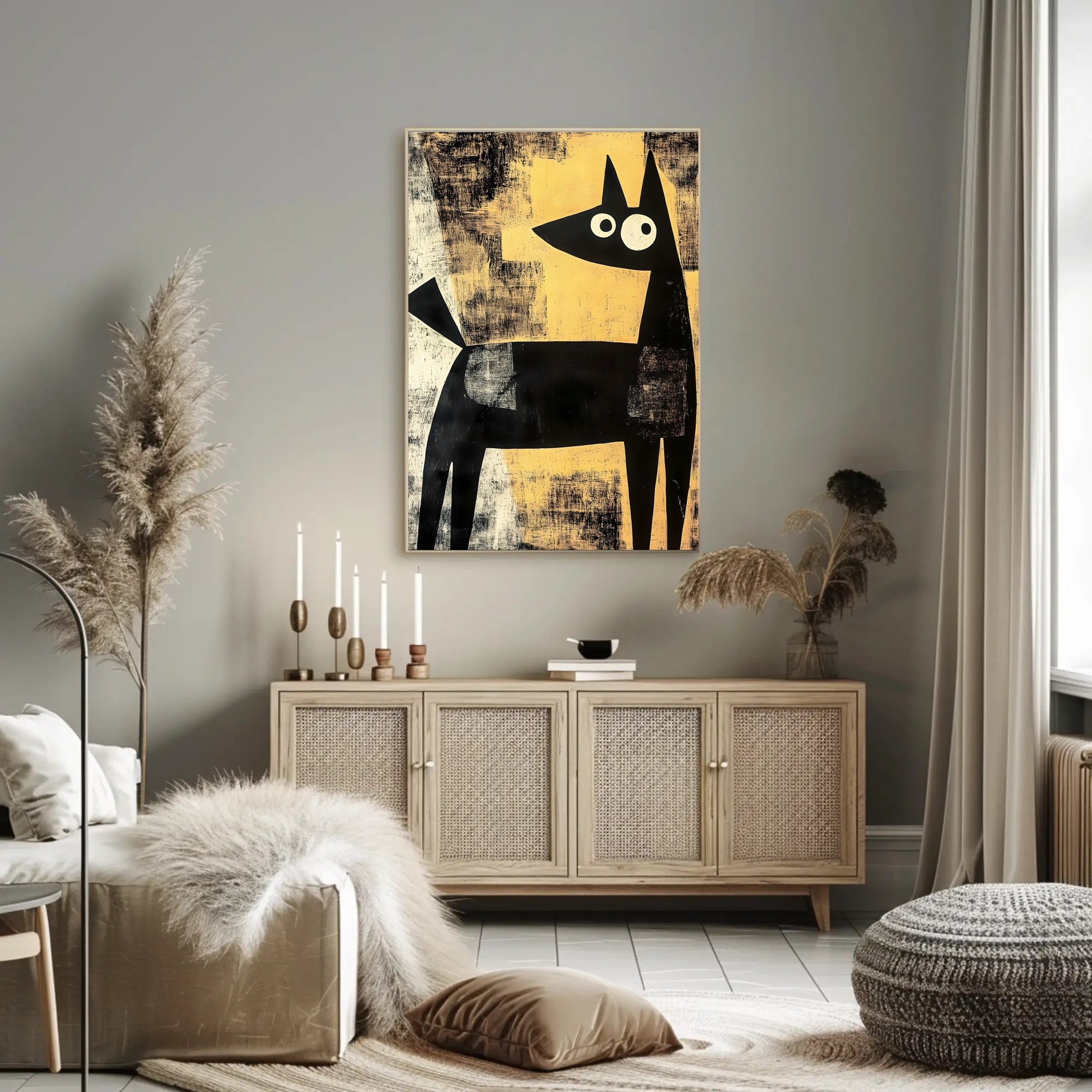 Abstract Canine Poster Modern Minimalist Dog Wall Art