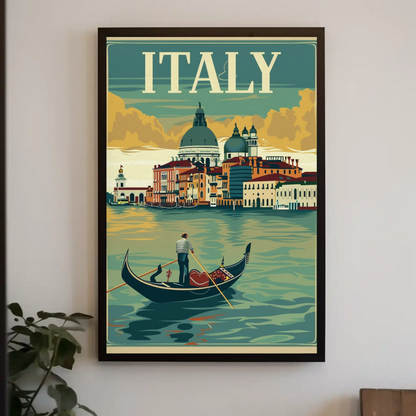 Italy Gondola Venice Grand Canal Travel Poster