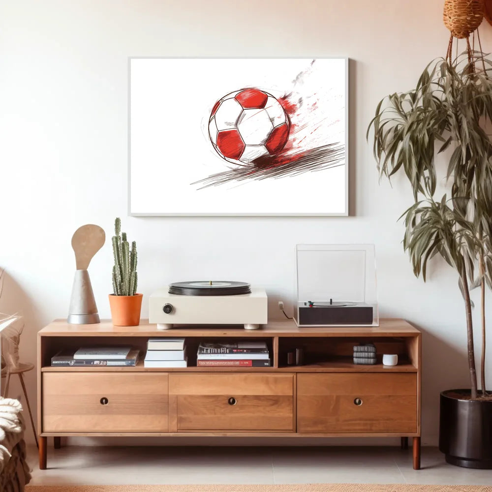 Dynamic Soccer Ball Modern Art Poster Print