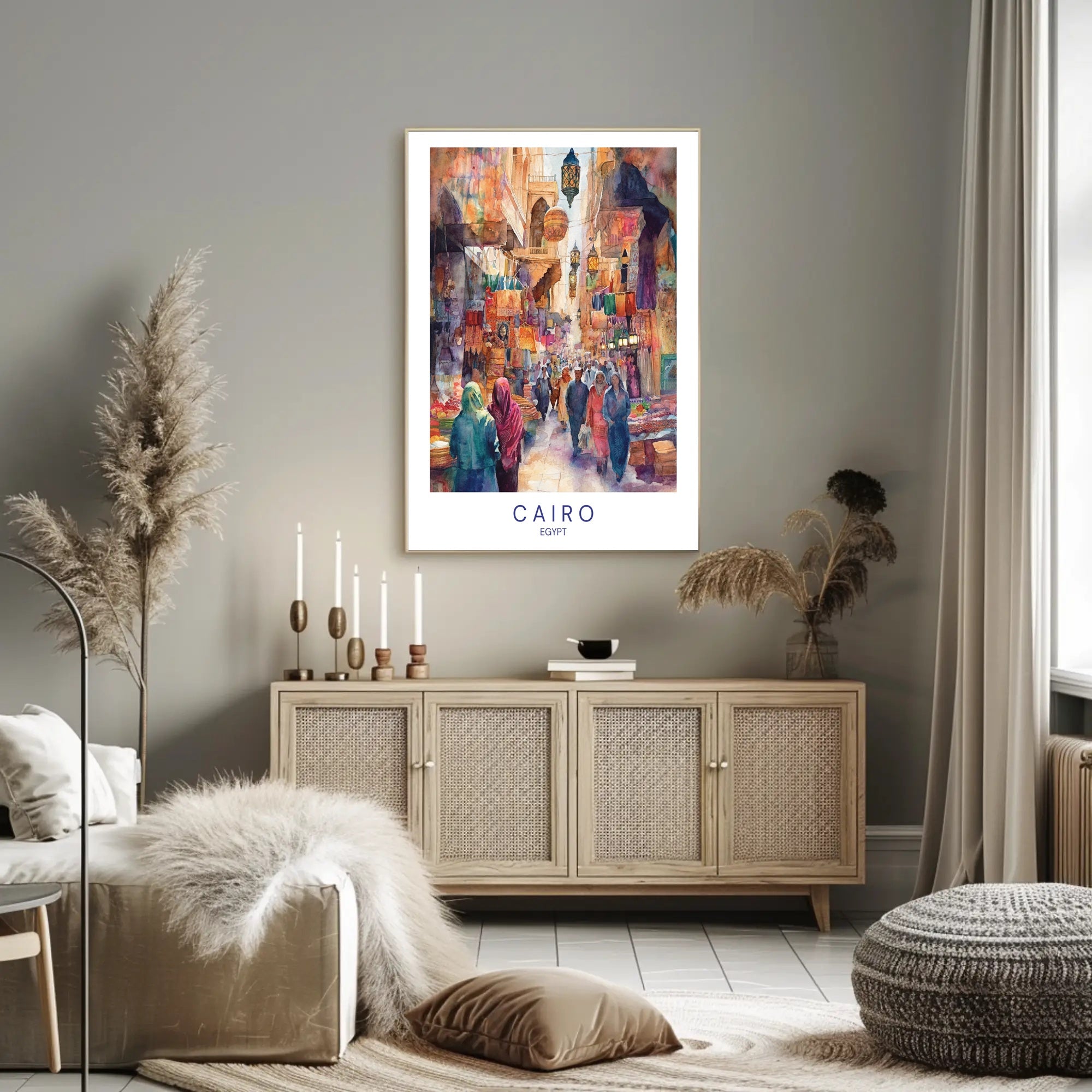 Cairo Market Scene Poster PosterGoat
