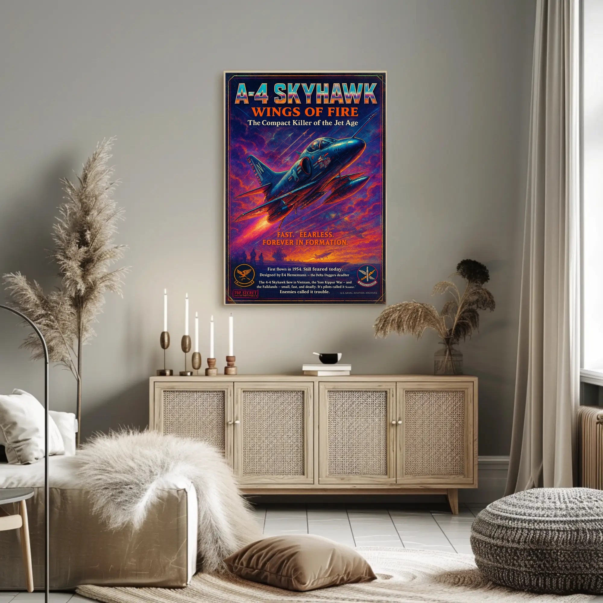 A-4 Skyhawk Jet: Vintage Military Aviation Poster