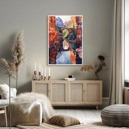 Serene Canyon Reflection Poster PosterGoat