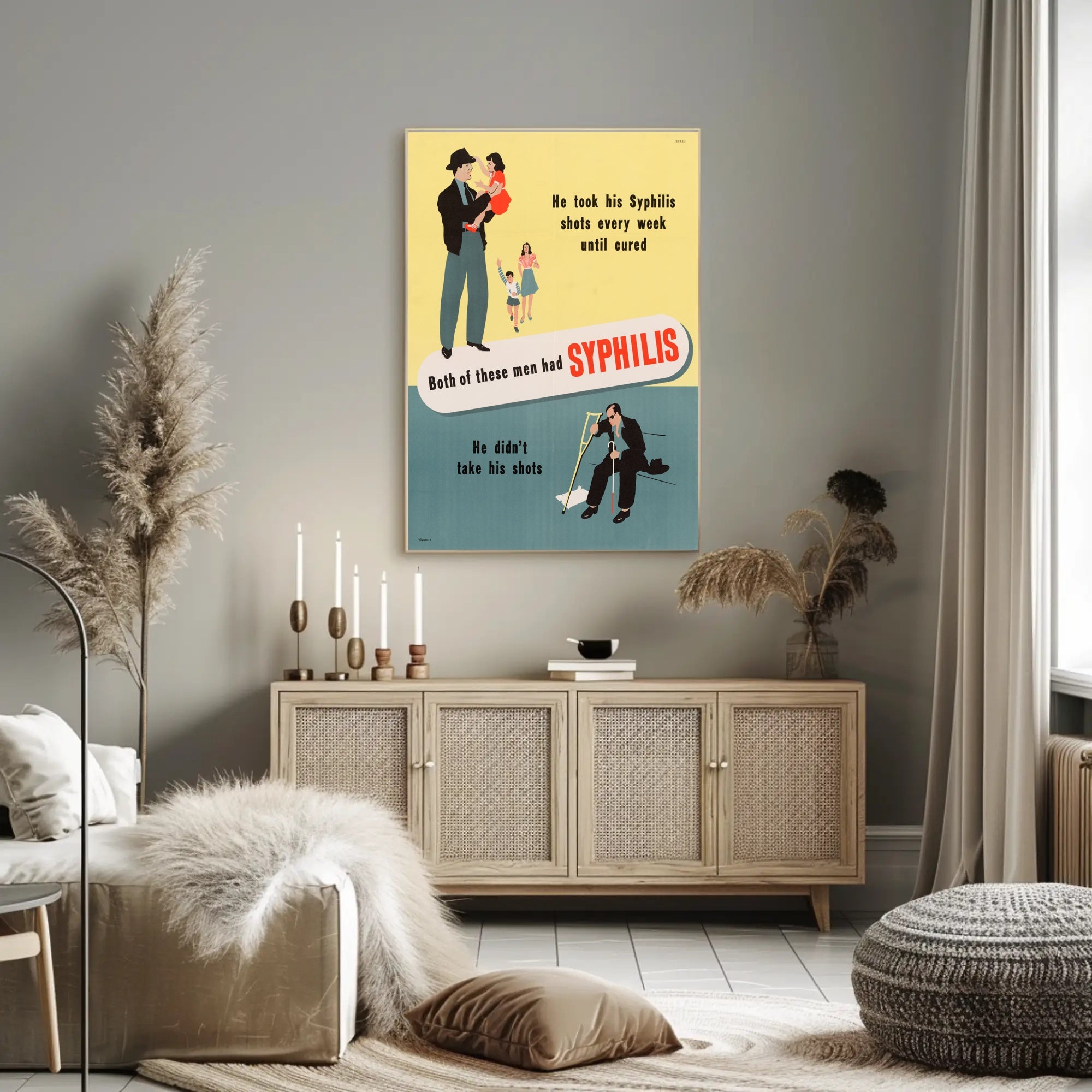 Vintage Syphilis Treatment Public Health Educational Poster PosterGoat