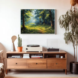 Serene Forest Impressionist Art Poster for Tranquility