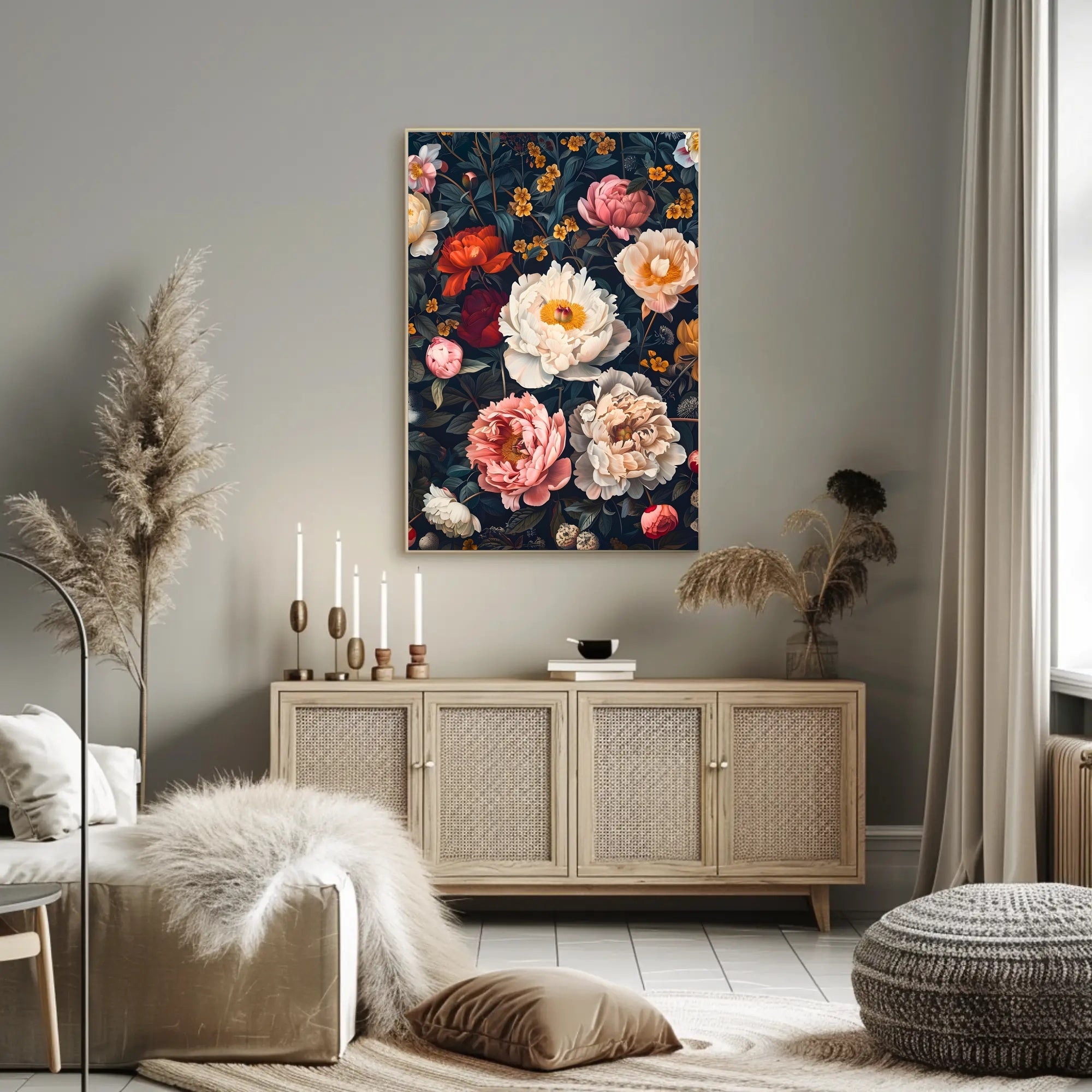 Elegant Floral Composition Print: Abstract or Artistic Poster