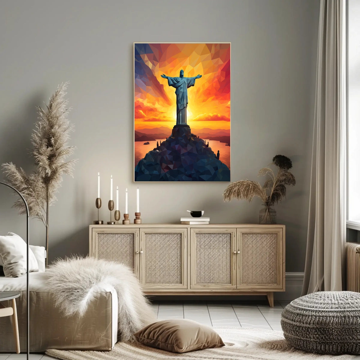 Christ the Redeemer at Sunset: Stunning Travel Poster