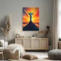 Christ the Redeemer at Sunset: Stunning Travel Poster