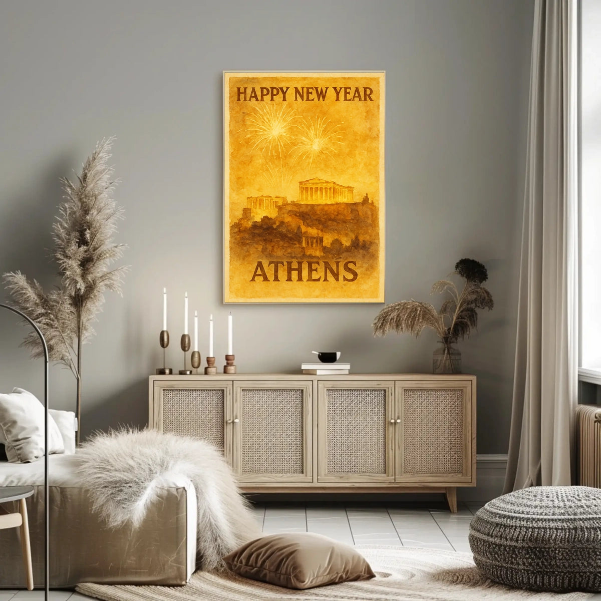 New Year Celebration in Athens Poster
