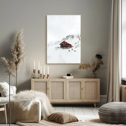 Cabin in Snowy Mountains National Park Poster