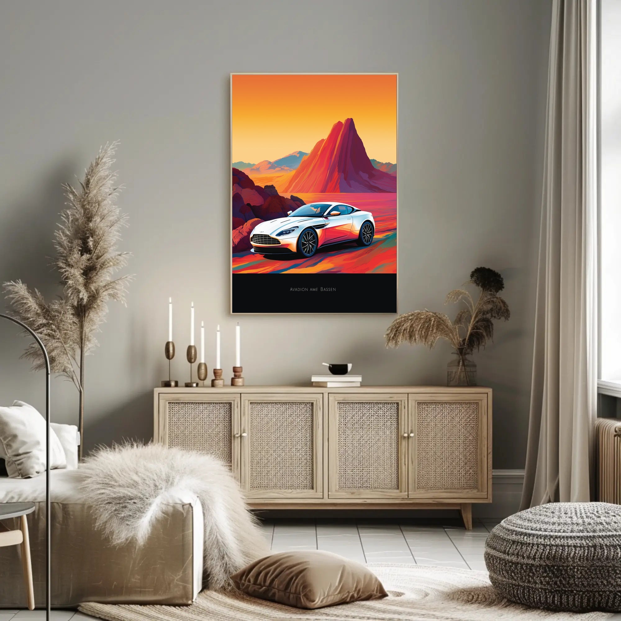 Sleek Modern Sports Car Futuristic Sci-Fi Poster
