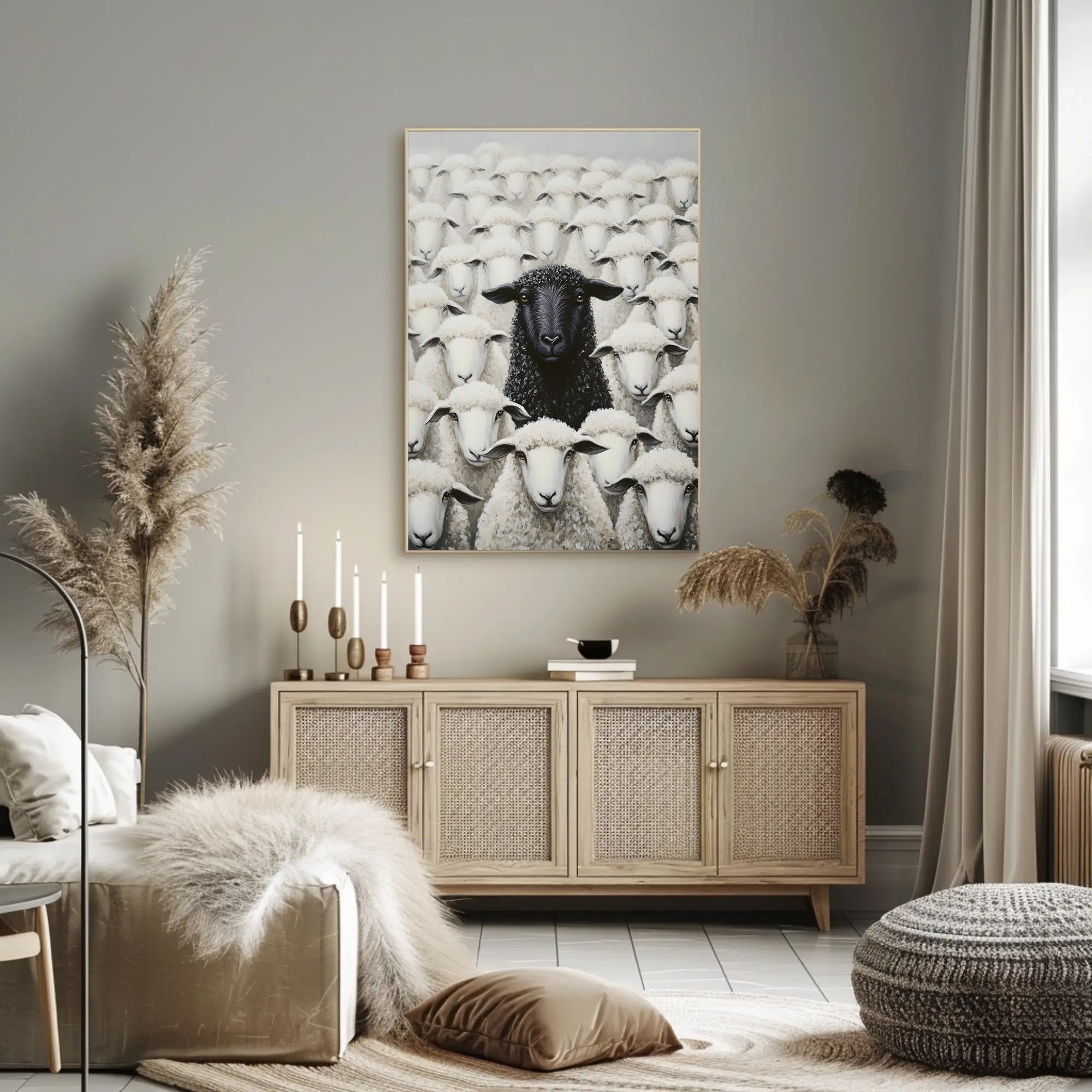 Black Sheep Poster Vintage Farm Animal Wall Art