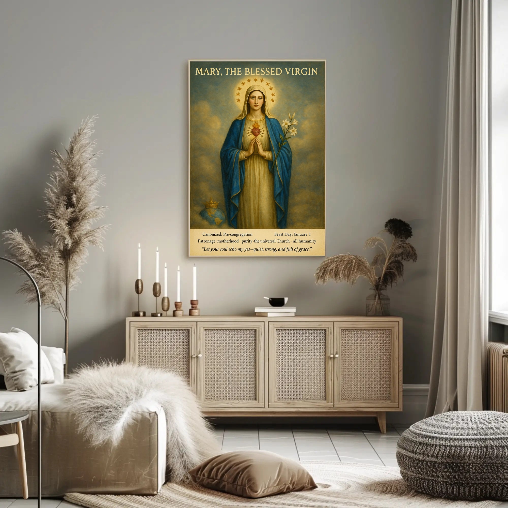 Mary's Sacred Heart Iconic Heritage Poster