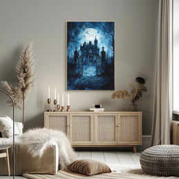 Haunted Manor Under The Moonlight Poster
