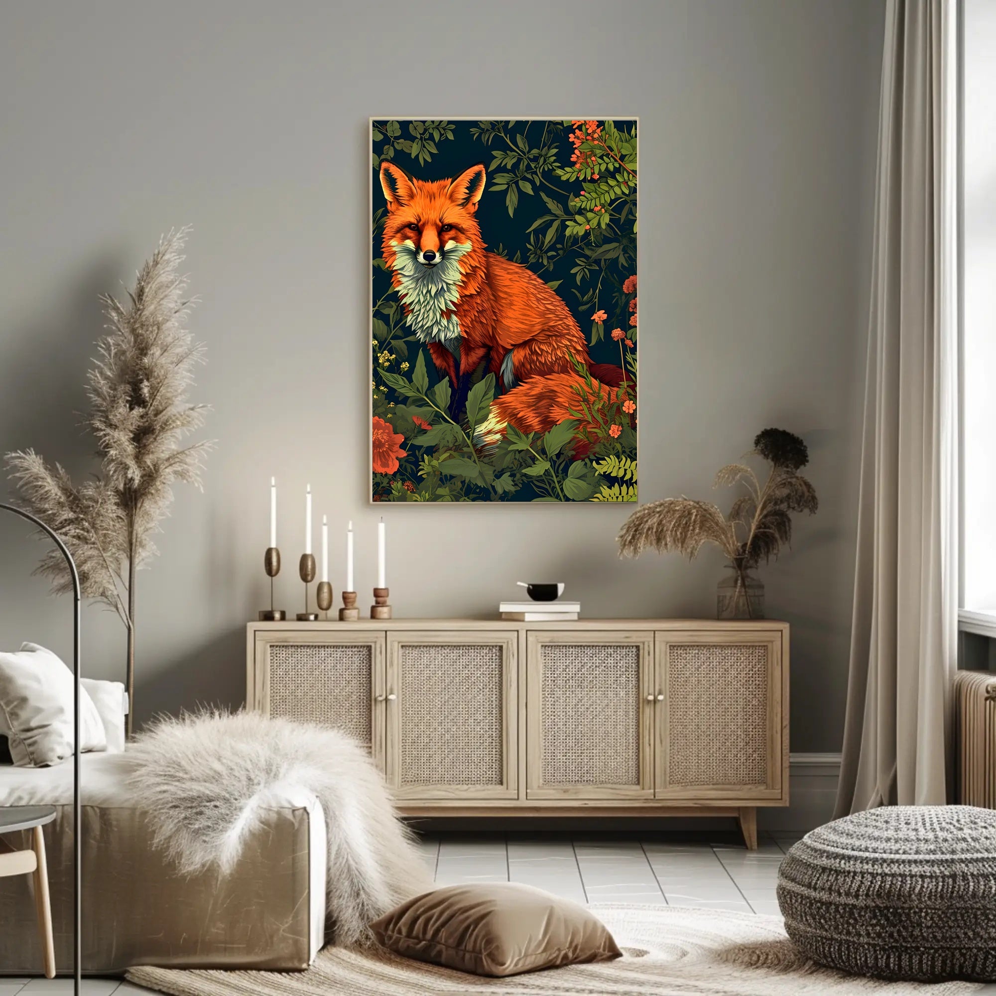 Red Fox Forest Serenity Animal Poster