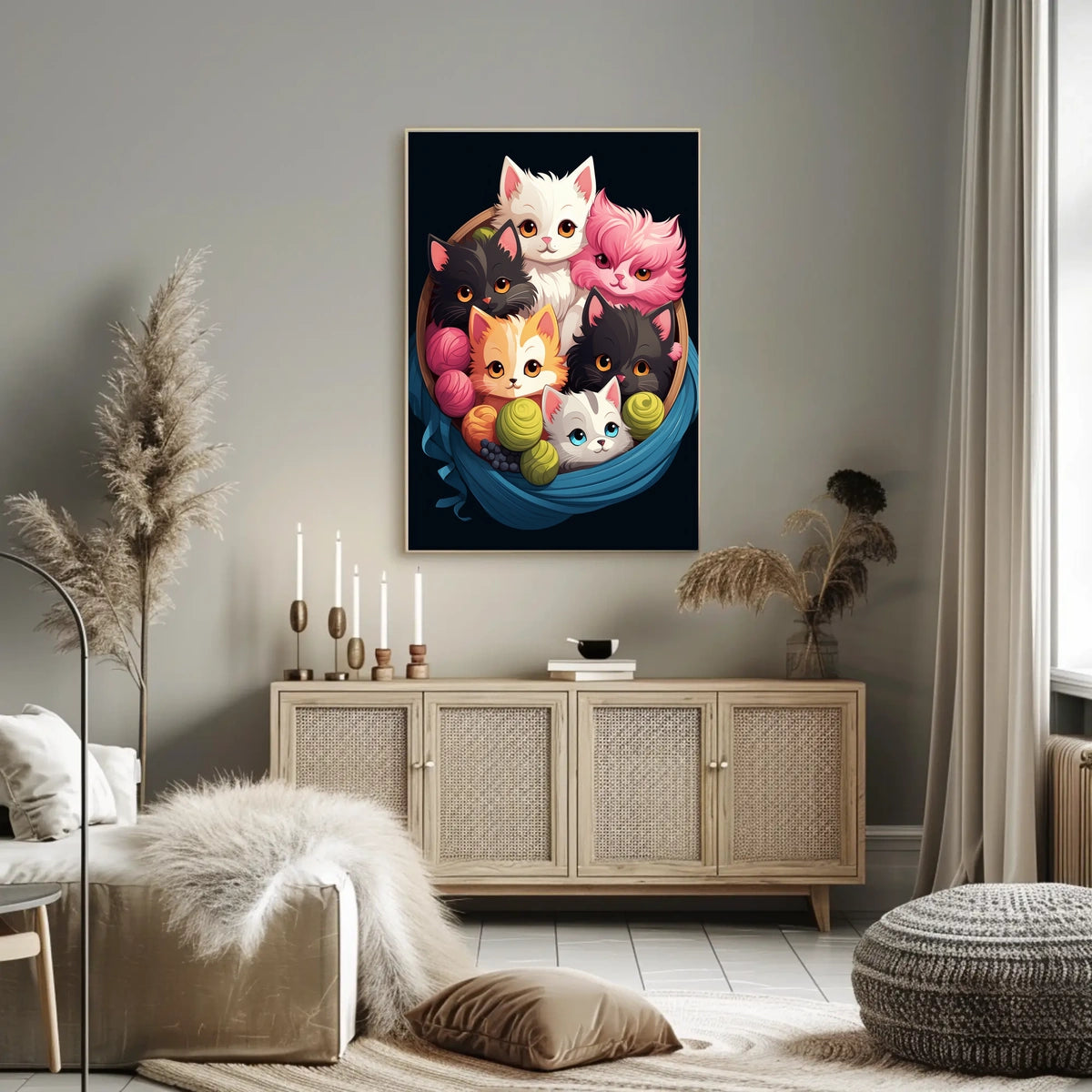 Basket Of Kittens Poster