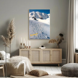 Skiing in Pontresina Poster PosterGoat