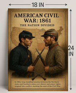 The Nation Divided American Civil War Poster PosterGoat