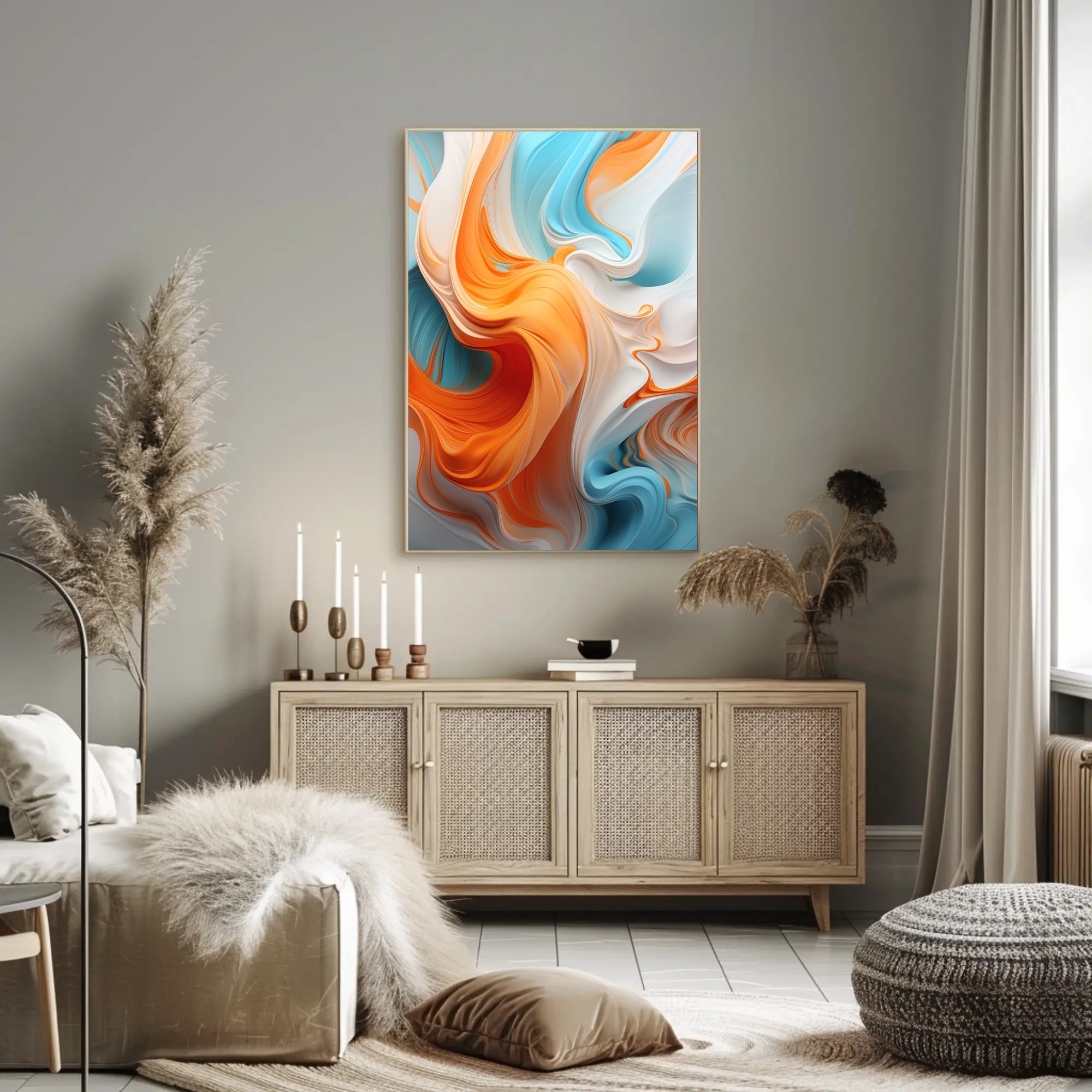 Fluid Energy: Vibrant Abstract, Artistic, or Pop Culture Poster