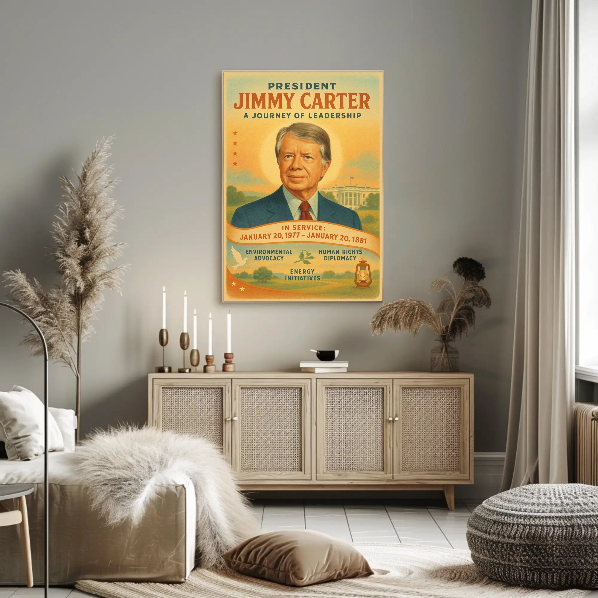 Jimmy Carter Leadership Journey Poster Wall Art PosterGoat