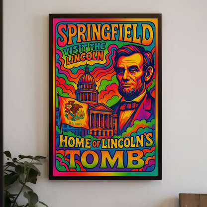 Springfield Abraham Lincoln Travel Poster
