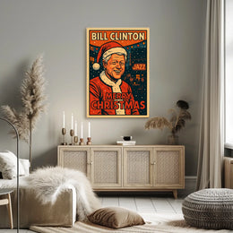 Bill Clinton Merry Christmas Poster
