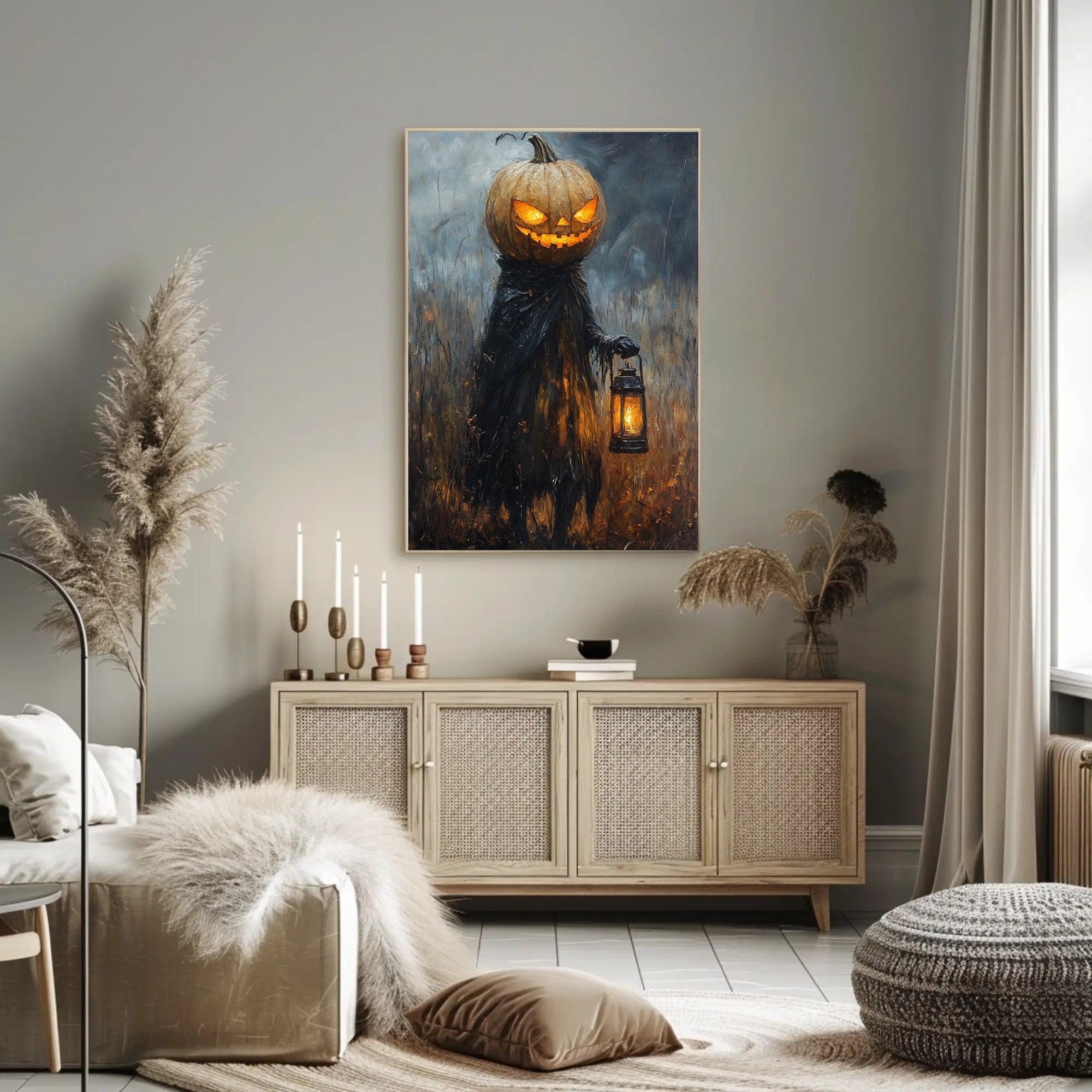 Haunting Pumpkin Lantern Fantasy or Mythology Poster