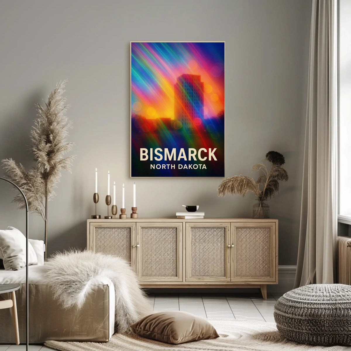 Bismarck North Dakota Scenic Minimalist Souvenir Poster