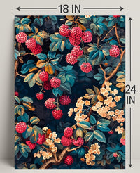 Lush Berry Landscape Botanical Art Poster