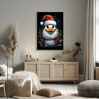 Festive Duck Christmas Celebration Animal Poster