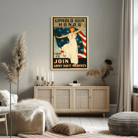 Liberty Lady Vintage Military Recruitment Poster