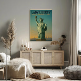 Statue Of Liberty Patriotic Poster Vintage Wall Art