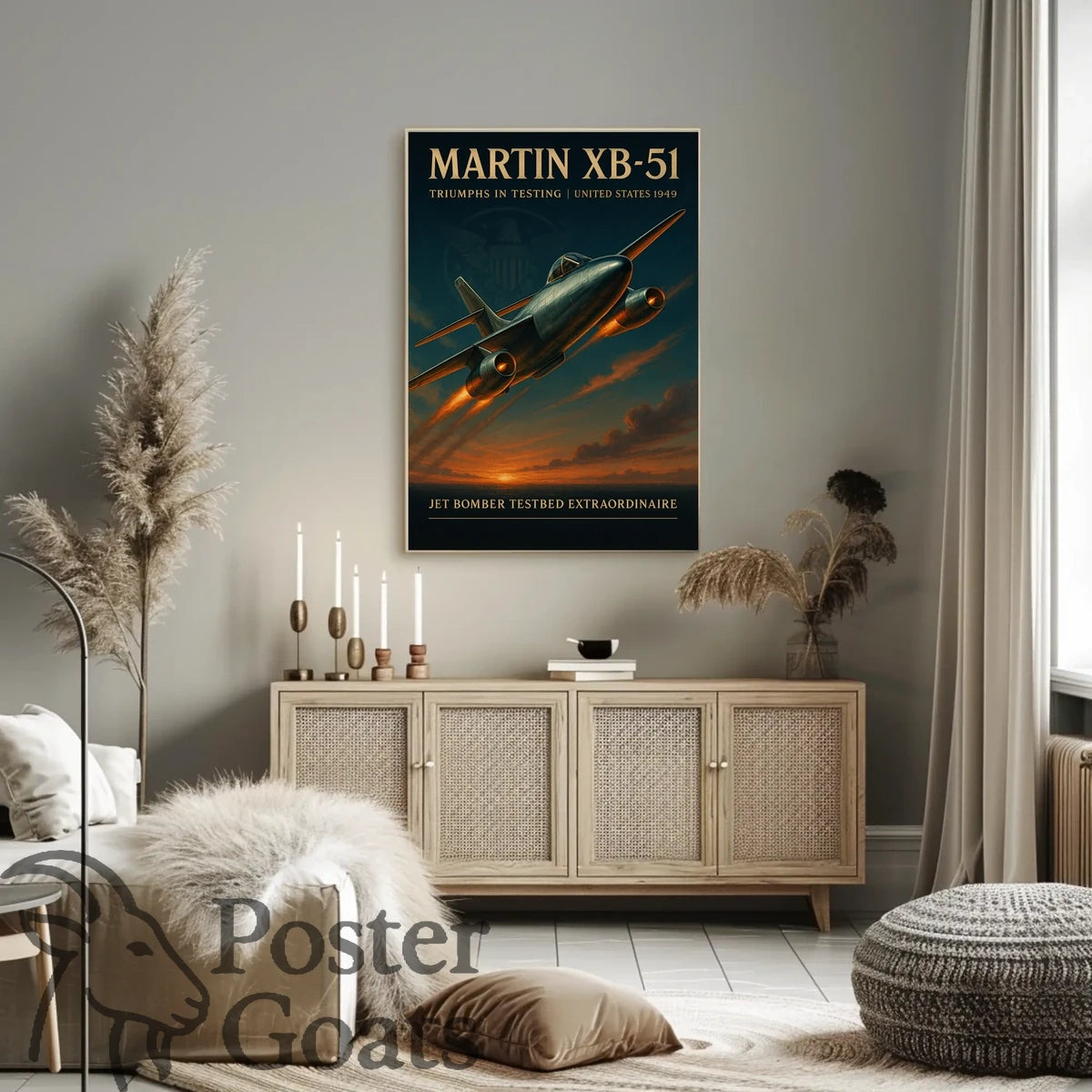 Martin XB-51 Jet Bomber Flight Military Recruitment Poster